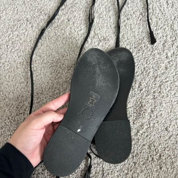 Valia Gabriel‎ Strappy Classic Black Studded Boho Gladiator Lia Sandal Sz 5.5 - Picture 5 of 5